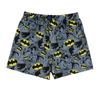DC Comics Batman Boxer Shorts Men's Action Poses Bat Signal Logo Underwear, Grey, XL