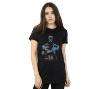 DC Comics Women's Batman Close Up Cotton Boyfriend T-Shirt in Black | Size: 2XL DC Comics Black 2XL