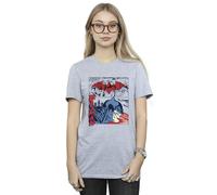 Dc Comics Batman Comic Strip Cotton Boyfriend T-Shirt In Grey Grey