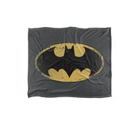BATMAN Distressed Shield Officially Licensed Silky Touch Super Soft Throw Blanket 152 x 127 cm