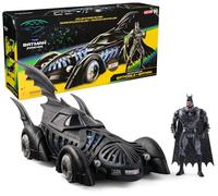 DC Comics, BATMAN FOREVER Batmobile + Batman Action Figure Set, 12.7-cm Retro Batman, Translucent 50-cm Batmobile, Collector’s Edition, For Fans Aged 4+