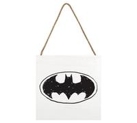 DC comics Batman Fun Sketch Logo Wooden Block White/black (20Cm X 20Cm)