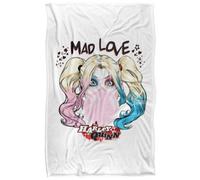DC comics Batman Harley Quinn Mad Love Character Face Soft Touch Blanket Multicoloured (147Cm X 91Cm)