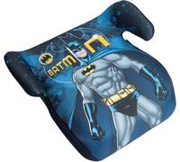 DC Comics Batman I-Size ECE R129/03 car seat, 126 to 150 cm tall child car seat, Batman graphic lift, children's seat on blue background