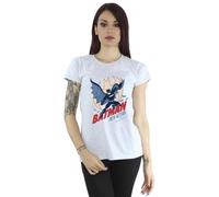 DC Comics Women's Batman Into Action Cotton T-Shirt in Grey | Size: Small DC Comics Grey S