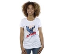 DC Comics Women's Batman Into Action Cotton T-Shirt in White | Size: Small DC Comics White S