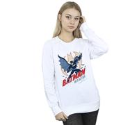 DC Comics Women's Batman Into Action Sweatshirt in White | Size: Small DC Comics White S