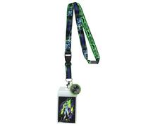 DC Comics Batman Lanyard Futuristic Tech Breakaway ID Name Badge Holder Neck Strap with 1 1/2" Rubber Charm
