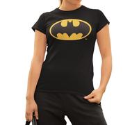 DC Comics Batman Logo Classic Official Women's Black T-shirt Superhero Comic Tee