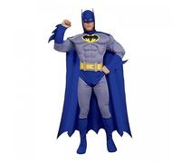 DC Comics Batman Mens Deluxe Muscles Costume Blue/Yellow L