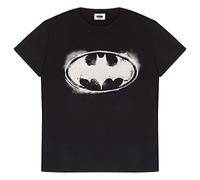DC Comics Batman Mens Mono Distressed Logo T-Shirt, Black, S-5XL