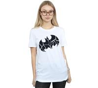 Dc Comics Batman One Colour Shield Cotton Boyfriend T-Shirt In White White XXL