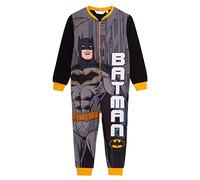 DC Comics Batman Onesie for Boys Fleece All in One Kids Pyjamas Pjs Zipped Loungewear