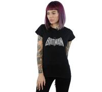 Dc Comics Batman Retro Crackle Logo Cotton T-Shirt In Black Black