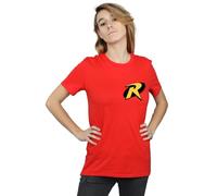 Dc Comics Batman Robin Logo Cotton Boyfriend T-Shirt In Red Red XXL