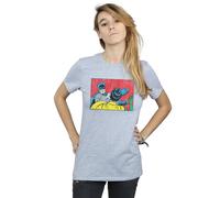 Dc Comics Batman Robin Slap Cotton Boyfriend T-Shirt In Grey Grey XXL
