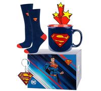 DC Comics Batman Superman Mens Socks + Mug + Keychain Funny Gifts Men Cotton Sock Funky Gift 6.5-10.5 Superman