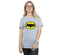Dc Comics Batman Tv Series Logo Cotton Boyfriend T-Shirt In Grey Grey
