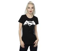 DC Comics Women's Batman v Superman Beaten Logo Cotton T-Shirt in Black | Size: Small DC Comics Black S