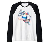 DC Comics Batman V Superman Wonder Woman Watercolour Splash Raglan Baseball Tee