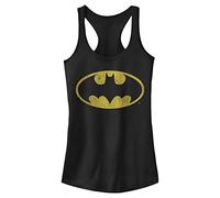 DC Comics Batman Yellow Bat Women's Racerback Tank Top, Black, S