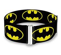 Buckle-Down Women's Cinch Belt Batman Shield Black Yellow 28 to 52 Inch, Multicolor