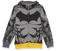 DC Comics Big Batman Cosplay Zip-Up Hoodie with Cape-DC-Boys 4-20, Black, 10-12
