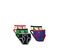 DC Comics Boys' 100% Cotton Briefs with Prints Including Superman, Batman, The Flash Logos, Sizes 2/3t, 4t, 4, 6, 8, 5-Pack Justice League Logo, 4