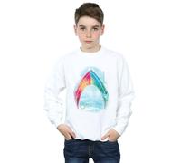 DC Comics Boy's Aquaman Mera Logo Sweatshirt in White | Size: 7-8 Years DC Comics White 7-8 Years