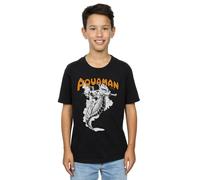 DC Comics Boy's Aquaman Mono Action Pose T-Shirt in Black | Size: 3-4 Years DC Comics Black 3-4 Years