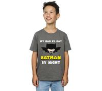 DC Comics Boy's Batman Dad By Day T-Shirt in Charcoal | Size: 12-13 Years DC Comics Charcoal 12-13 Years