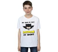 DC Comics Boy's Batman Dad By Day T-Shirt in White | Size: 5-6 Years DC Comics White 5-6 Years