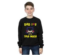 DC Comics Boy's Batman Dad I Love You This Much Sweatshirt in Black | Size: 5-6 Years DC Comics Black 5-6 Years