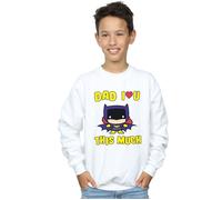 DC Comics Boy's Batman Dad I Love You This Much Sweatshirt in White | Size: 5-6 Years DC Comics White 5-6 Years