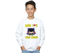 DC Comics Boy's Batman Dad I Love You This Much Sweatshirt in White | Size: 9 Years DC Comics White 9 Years
