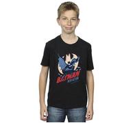 DC Comics Boy's Batman Into Action T-Shirt in Black | Size: 9 Years DC Comics Black 9 Years