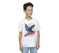 DC Comics Boy's Batman Into Action T-Shirt in White | Size: 5-6 Years DC Comics White 5-6 Years