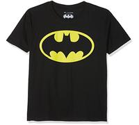DC Comics Boy's Batman Logo Short Sleeve T-Shirt, Black, 5-6 Years