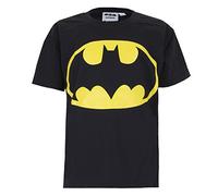 DC Comics Boy's Batman Logo T - Shirt, Black (Black Blk), 6-7 Years