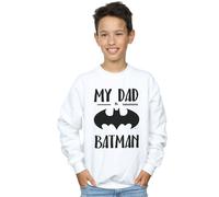 DC Comics Boy's Batman My Dad Is Batman Sweatshirt in White | Size: 3-4 Years DC Comics White 3-4 Years