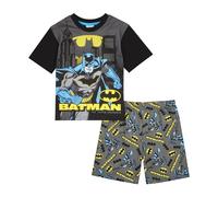 DC Comics Boys Batman Pyjamas Pjs Set, Official Batman Gifts 7-8 Years Black