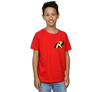 DC Comics Boys Batman Robin Logo T-Shirt Red 5-6 Years