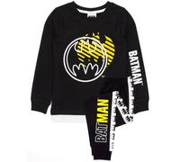 (13-14 Years) DC Comics Batman Long Sleeve Long Leg Pyjama Set (Boys Black)