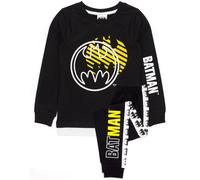 (8-9 Years) DC Comics Batman Long Sleeve Long Leg Pyjama Set (Boys Black)