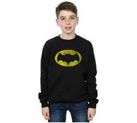 DC Comics Boy's Batman TV Series Distressed Logo Sweatshirt in Black | Size: 5-6 Years DC Comics Black 5-6 Years
