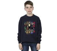 DC Comics Boy's Black Adam JSA Complete Group Sweatshirt in Navy | Size: 12-13 Years DC Comics Navy 12-13 Years