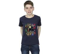 DC Comics Boy's Black Adam JSA Complete Group T-Shirt in Navy | Size: 7-8 Years DC Comics Navy 7-8 Years