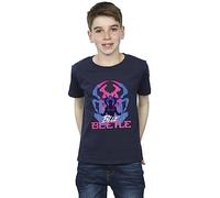 DC Comics Boys Blue Beetle Pink Pose T-Shirt Navy Blue 7-8 Years