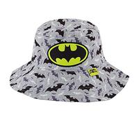 DC Comics Boys' Bucket Baseball Cap, Batman Toddler Sun Hat for Ages 2-4, Grey and Black, Years