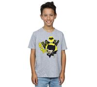 DC Comics Boy's Chibi Batman Swinging T-Shirt in Grey | Size: 5-6 Years DC Comics Grey 5-6 Years